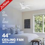 44 Inch 5 Speeds Remote Control DC Ceiling Fan with 5 MDF Blades in Mulit Colors/OEM for sale