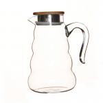 Heat Resistant Glass Water Pitcher Juice Beverage Carafe With Lid Clear Color for sale