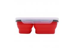 China BPA Free Collapsible Silicone Food Storage Container With 2 Compartments supplier