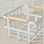 White Rectangular Wire Baskets With Handles Eco Iron Storage Basket