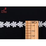 Polyester Flower Surround Water Soluble Embroidery Lace Trim For Dress