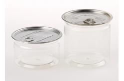 China Sealing Clear Plastic Cylinder Airtight Easy-open Plastic PET Beverage Cans supplier