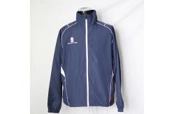 China Custom Logo Fitted Track Jacket , Dark Blue Windbreaker Track Jacket supplier
