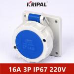 IP67 3 Pole 16A Single Phase Panel Mounted Socket IEC standard for sale