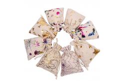 China Breathable Drawstring Burlap Bags Jewelry Pouches Cotton Handy Sized supplier