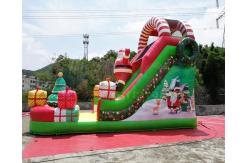 China Santa Claus Commercial Inflatable Slide Christmas Bouncy Castle For Public supplier