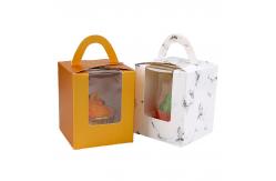 China Portable Window Paper Cup Cake Packaging Box Muffin Box Dessert Box supplier