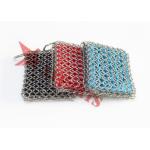 Stainless Steel Silicone Chainmail Scrubbing Pad For Cast Iron Skillets Cleaning for sale