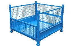China Welded Metal Stillage Pallet With Cage With Mesh Sides And Sheet Steel Base supplier