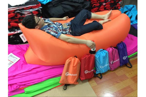 Inflatable sleeping bag, Air Filling Banana Sleeping Bag, inflatable sleeping lay bag Lamz