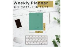 China OEM Green Medium Academic Planner With Monthly And Weekly Schedule supplier