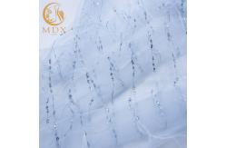 China Wonderful Feather Embroidered Mesh Lace Fabric Shiny Sequins 91.44cm Length supplier