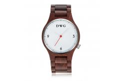 China Unisex 5ATM Water Resistant Wooden Wrist Watch Stainless Steel Case Back supplier