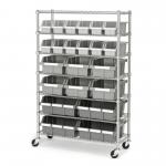 7 Shelf 22 Bins Kitchen Storage Mobile Wire Shelving Standard Size for sale