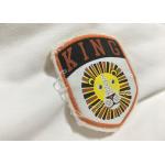Merrow Border Custom Stitched Patches , Clothing Iron On Embroidered Patches For T Shirts for sale