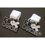 Cancer Aids Logo Custom Soft Enamel Medals Spray Black Plating And With Printing Ribbon for sale