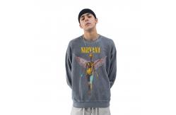 China Men'S Acid Wash Jumper Cotton Plain Custom Crewneck Sweatshirt 3d Full Printed supplier