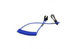 China Extendable Coiled Security Tethers Strap Lanyard Rope Key Holder / Plastic Snap Hook supplier