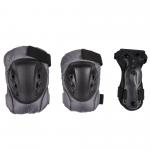 Black Roller Skating Protective Set Knee Pads Elbow Pads And Wrist Guards for sale