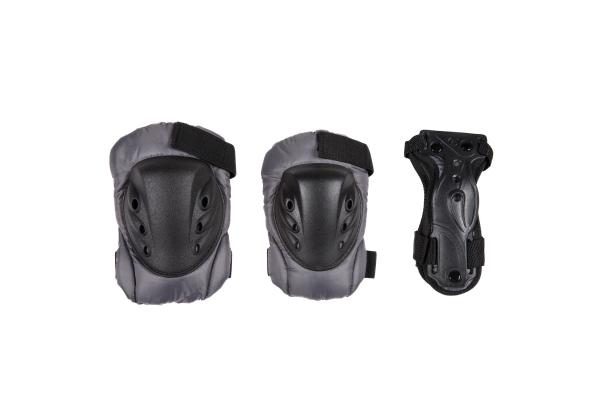Black Roller Skating Protective Set Knee Pads Elbow Pads And Wrist Guards