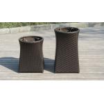 Resin Wicker Storage Box , Grey Synthetic Rattan Storage Case for sale