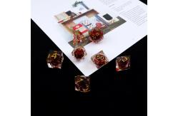 China Pomegranate liquid natural resin multi -faceted tablet game dice set dnd dice supplier