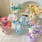 Small flower box cylindrical doll bouquet finished product for girlfriend doll creative gift Christmas gift souvenir for sale