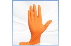 China High Durability Diamond Pattern Orange Nitrile Gloves 100 Pcs Per Box supplier