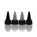 Long Nozzle Solid Black Plastic Screw Caps 18mm 20mm 24mm 28mm Ribbed Closure for sale
