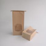 Tin Tie Brown Side Gusset Customized Paper Bags Greaseproof Durable With Window for sale