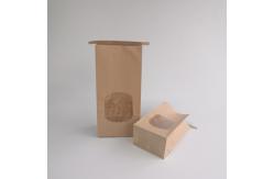 China Tin Tie Brown Side Gusset Customized Paper Bags Greaseproof Durable With Window supplier