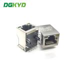 Single Port 8 pin 100M RJ45 Shielded Connector rectangle shape for sale