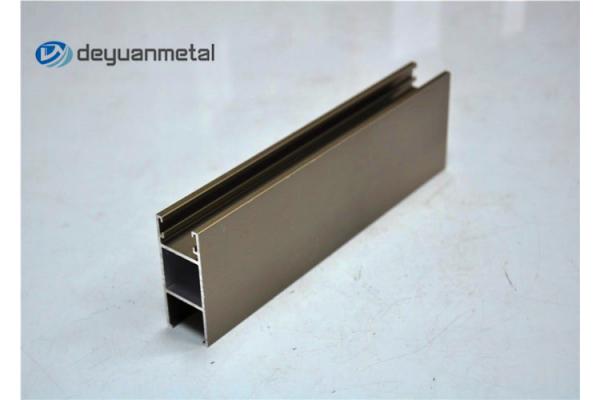6063-T5 Aluminium Sliding Window Profile , Champagne Anodized Aluminium Profiles