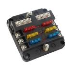 Blade Fuse Block 12 Volt Fuse Box Holder 6 Circuits Negative Bus Terminal Block With LED Indicator Damp Proof for sale