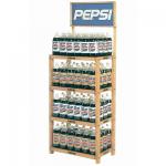 4 Layer Wooden Beverage Floor Display Stand For Retail Store Or Grocery for sale