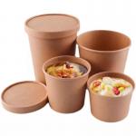 Customized Biodegradable Kraft Paper Soup Cup Food Packaging for sale