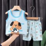 3M-9M Children's Summer Cotton Suit Girls' Shorts Clothes Boys' Sleeveless for sale