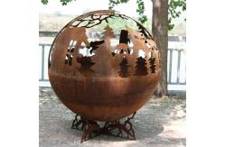 China 1000mm Corten Steel Gas Fire Pit Customized Available supplier
