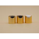 Shiny Gold Disk Top Cap , Bottle Cap Closure 24mm Neck For Body Lotion for sale
