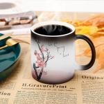 Ceramic Color Changing Mug Birthday Gifts for Men Women Heat Changing Coffee Mug Cup with Heart 16 oz for sale
