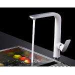 White Copper Rotate Cold Hot Electroplate Pull Out Sink Faucet