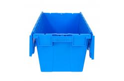 China 600x400x315mm Logistic Transport Nesting Plastic Moving Box with Attached Lid Blue supplier