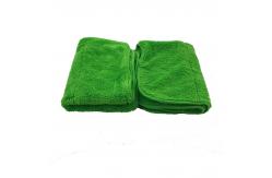 China Polyester Polyamide Microfiber Cleaning Cloth Green Coral Fleece 30x30 supplier