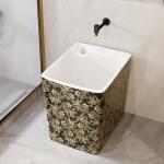 Household Rectangular Ceramic Mop Sink Small Countertop Mounted Type for sale