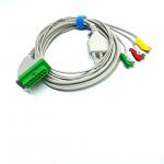 FUKUDA DENSHI Compatible Ecg Cable 3 Leads AHA Grabber End 15PIN for sale