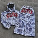 Custom Logo Zip Up Hoodie Tracksuit Acid Washed for sale