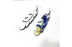 China Wooden Feather Shape 8g/Pair Sublimation Earring supplier