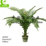 Fire Proof 150cm Height Artificial Drynaria Tree Real Wooden Trunk