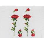 Polyester Embroideried Mesh Rose Lace Fabric , Floral Lace Netting Fabric OEM Service