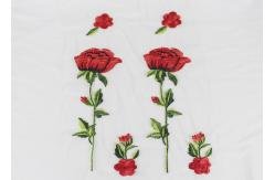 China Polyester Embroideried Mesh Rose Lace Fabric , Floral Lace Netting Fabric OEM Service supplier